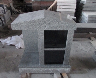 Light Grey Granite  2 Niche Columbarium With Black Door