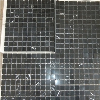 Nero Marquina Black Marble Square Wall Mosaic Tiles