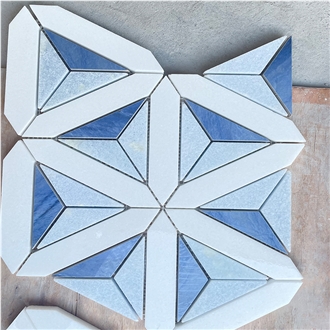 Sky Blue Azul Celeste Marble Mosaic Tiles