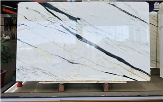 China Eastern Calacatta Oro White Marble Slabs Polished