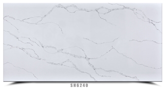 AQ6240 Artificial Calacatta Quartz Stone Slabs Decoration