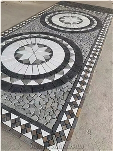 Flora Design China Green Slate Floor Mosaic Medallion