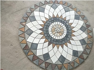 Flora Design China Green Slate Floor Mosaic Medallion