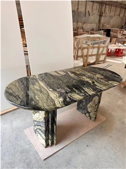 Luxury Quartzite Forest Green Rectangle Reception Work Tops