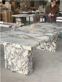 Marble Green Jade Dining Table For Hotel Restaurant Decor