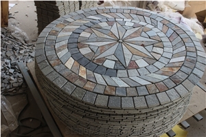 Oval Design China Rusty Slate Floor Mosaic Medallion