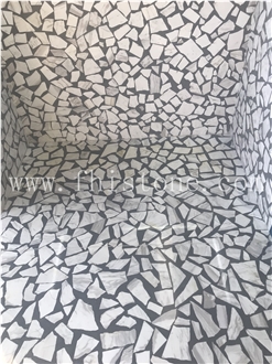 Large Aggregate White Terrazzo Mosaic Terrazzo  Slabs