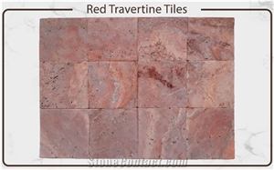 Red Travertine Tiles (Vein Cut / Cross Cut)