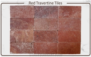 Red Travertine Tiles (Vein Cut / Cross Cut)