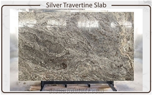 Silver Travertine Slabs (Vein Cut / Cross Cut)