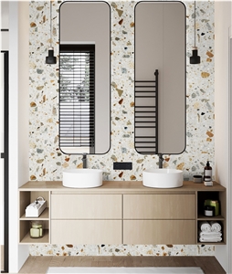 Fatiya Artificial Terrazzo Beige Bathroom Wall Tile Slab