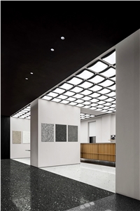 Fatiya Terrazzo Slab Grey Floor Tile Wall Installation