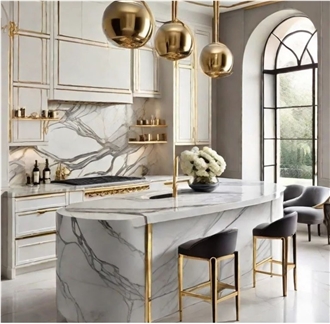 Calacatta Marble Modern Kitchen Design Countertop