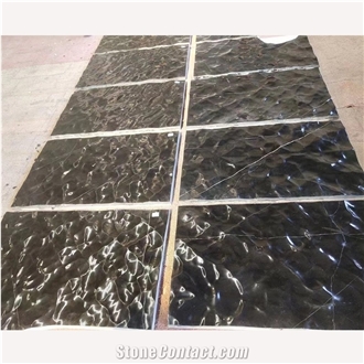Nero Marquina Marble Wave Liquid State, Spray Wave Wall Relief