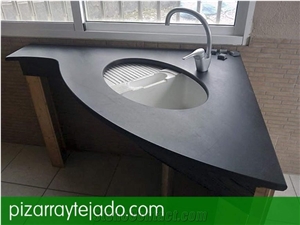 Pizarra De Leon Slate Bathroom Countertops