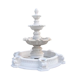 Natural Large Outdoor 3 Tier Water Marble Fountain