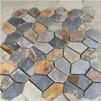 Rusty Slate Fan-Shape Pattern Paving Stone