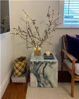 Green Marble Side Table For Home Decoration