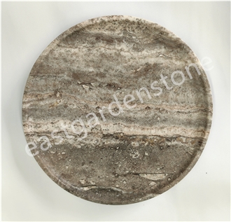 Silver Travertine Jewelry Dish