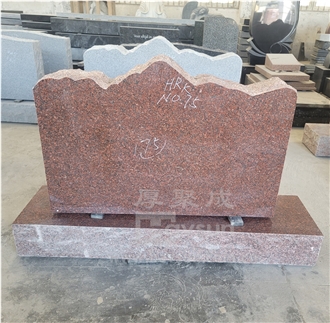 China Light Gary Color Rustic Wedges Headstone