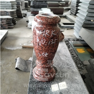 Different Colors Granite Turned Round Monumental Vase