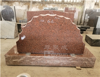 Indian Mahogany Granite Rustic Round Headstone