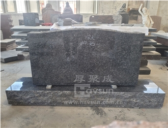 Indian Multicolor Red Granite Serp Top Upright Headstone