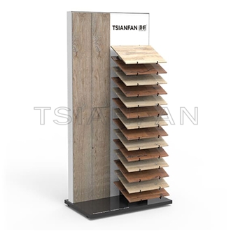 Timber Display, Wood Floor Display Stand Metal Rack
