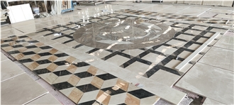 Natural Square Marble Medallion Floor Designs