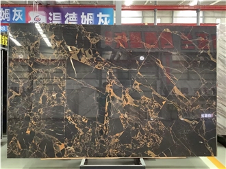Athens Black Gold Flower Marble Polished Wall Tiles