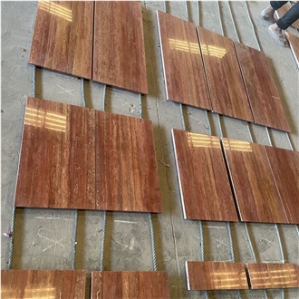 Iran Red Travertine Tiles New Stytle Nature Stone In Stock