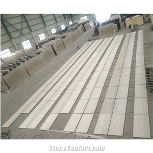 White Wood Marble Cut-To-Size For Interior Floor Tiles