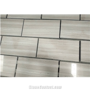 White Wood Marble Cut-To-Size For Interior Floor Tiles