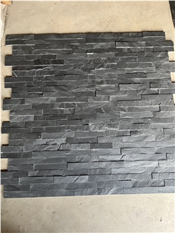 Black Slate Stone Split Face Exterior Wall Veneer Panels