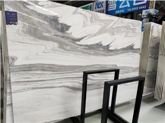 Fusion White Marble Slabs Interior Wall Use Bookmatched