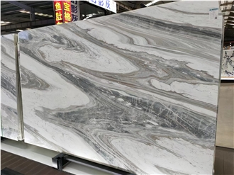 Fusion White Marble Slabs Interior Wall Use Bookmatched