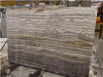 Persian Silver Travertine Slabs For Hotel Wall