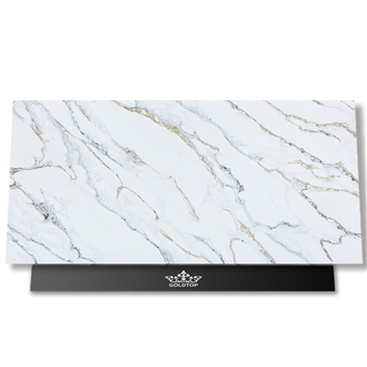Goldtopquartz 5066 Calacatta Fendy Quartz Slabs