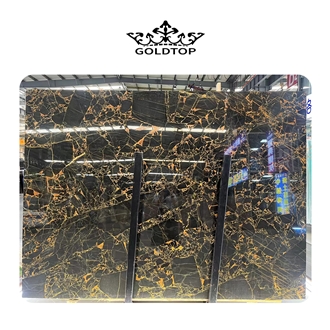 High Quality Black Gold Marble Slabs For Luxury Hotel