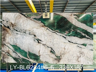 Luxury Stone Emerald Crystal Quartzite Slabs