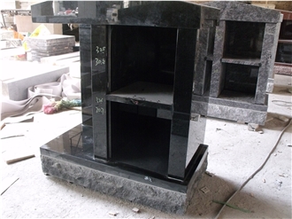Black Granite Two Niche Columbarium Tombstone