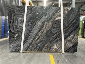 Ancient Wooden Black Marble Tiles