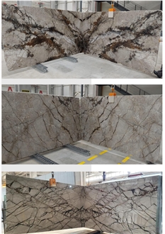 Grey Root Bookmatch Marble Slabs