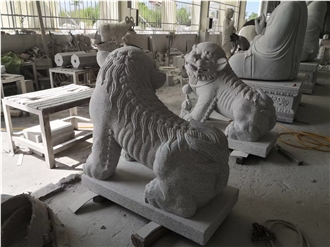 Carving Granite G640 Animal Fierce Lion Guardian Statue