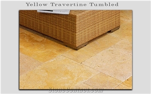 Yellow Travertine Tumbled Tiles