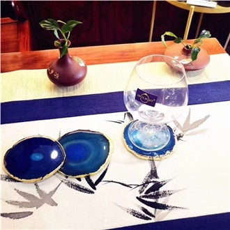 Blue Agate  Perfume/Food/Coffee Coasters Kitchen Accessories