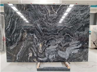 Dark River Fusion Black Marble Slab & Tiles