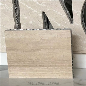 Beige Serpeggiante Marble Tile Laminated Honeycomb Panels