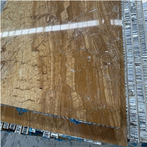 Gold Marble Tile Laminated With Aluminum Honeycomb Panels