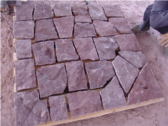 Red Porphyry Cubes For Paving